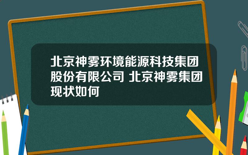 北京神雾环境能源科技集团股份有限公司 北京神雾集团现状如何